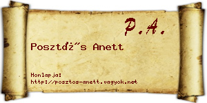 Posztós Anett névjegykártya
