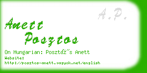 anett posztos business card